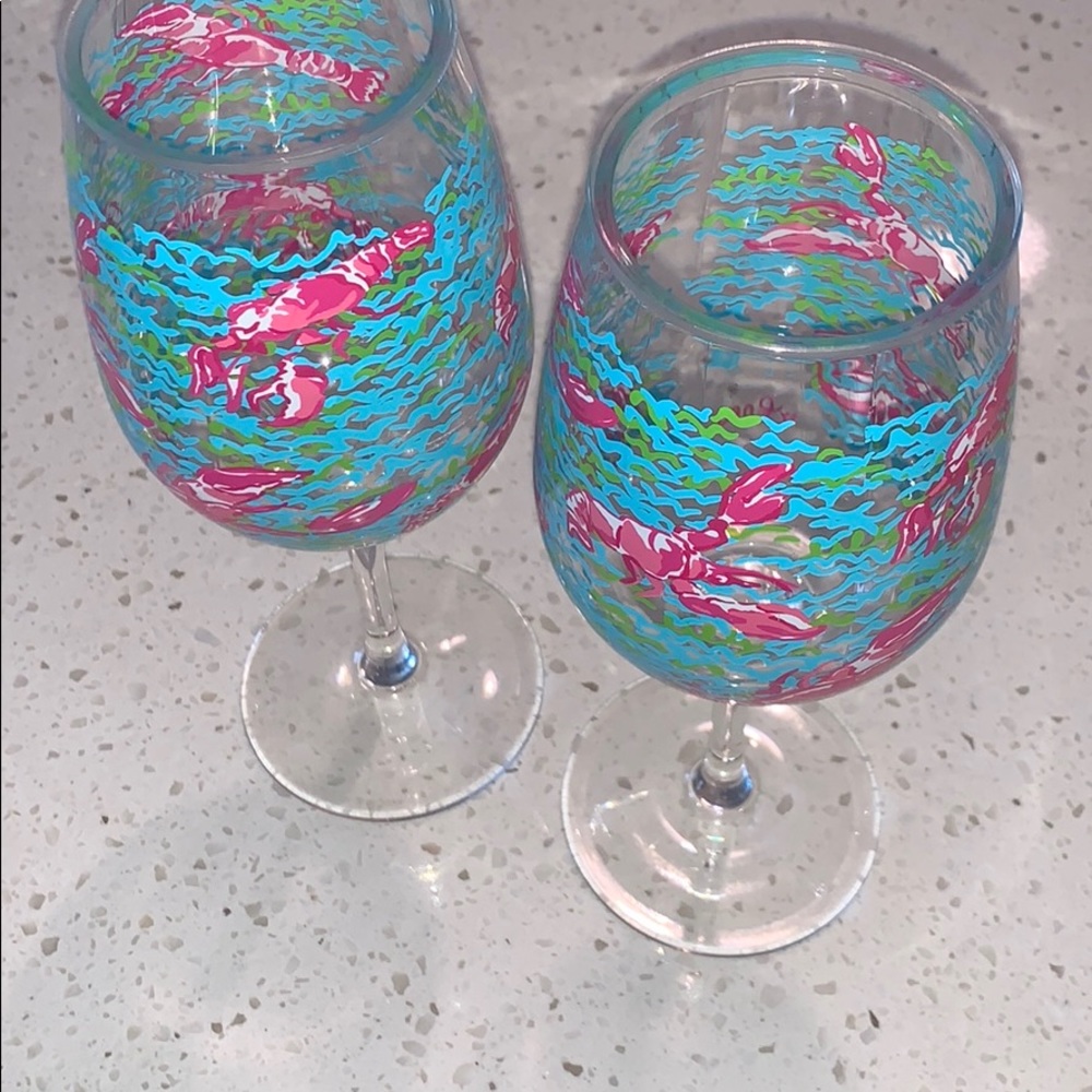 Acrylic Lilly Pulitzer wine glasses with stem